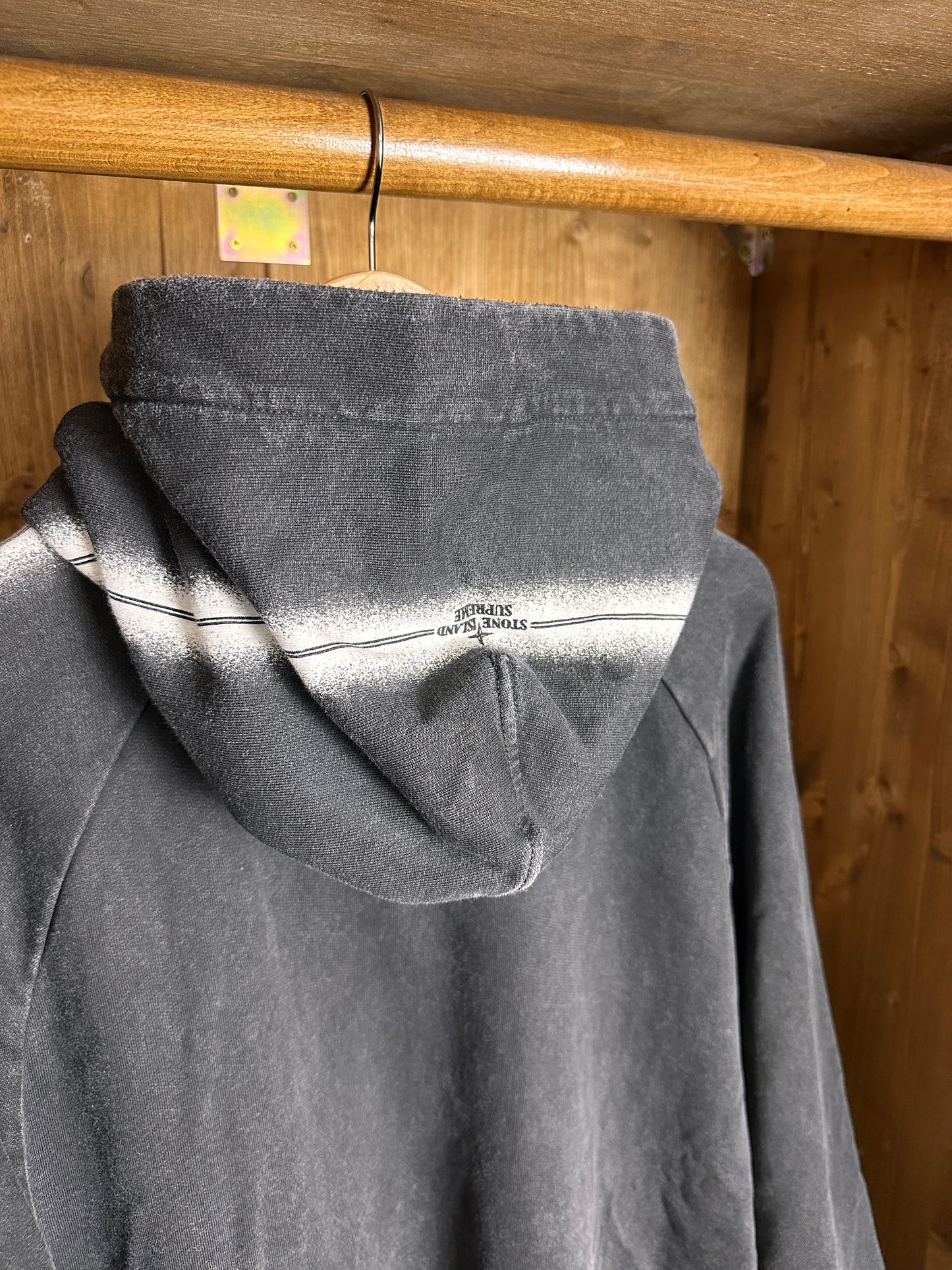 SS20 STONE WASH HOODIE  Supreme X Stone Island in Granite Grey