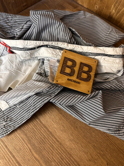 SS06 STRIPED SHORTS IN LIGHT COTTON in Black&White