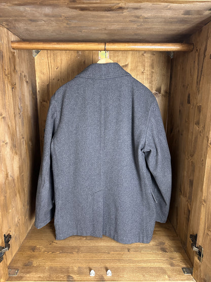 AW98 DOPPELREIHENDER WOLLMANTEL in Basaltgrau