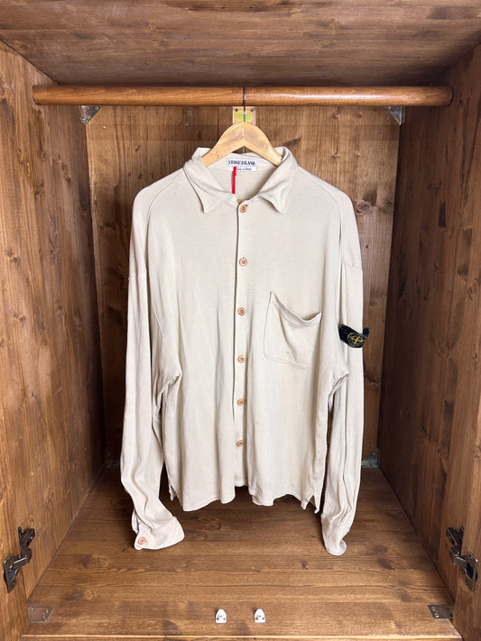 SS95 LIGHT COTTON OVERSHIRT in Oyster White
