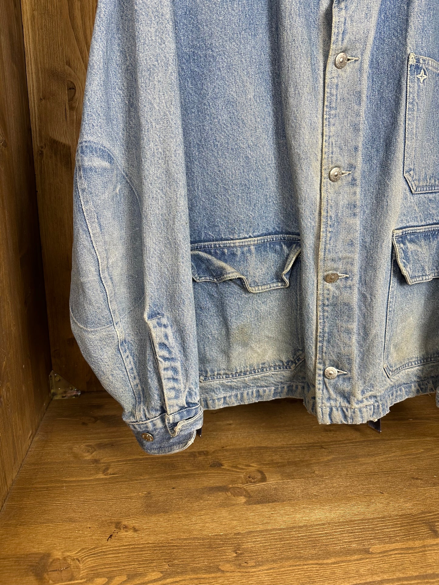 SS88 DENIM CARPENTER VULCANISED RUBBER ELBOW PATCH in Grey