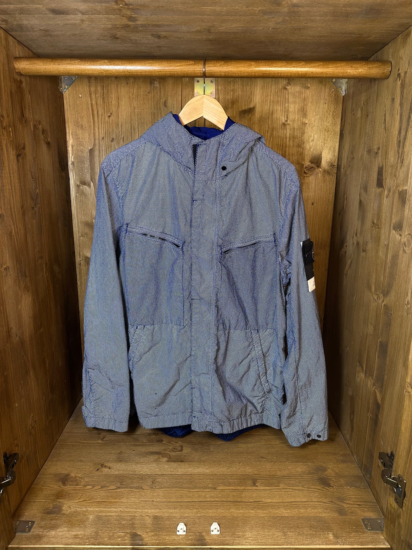 SS16 GARMENT DYED PIXEL REFLECTIVE BLUE