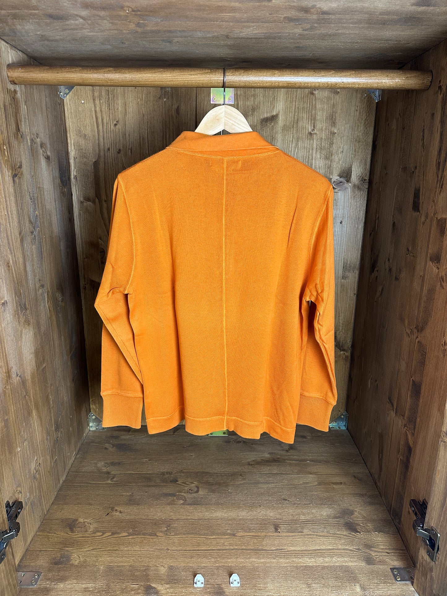SS04 1/4 ZIP COTTON JUMPER in Deep Orange