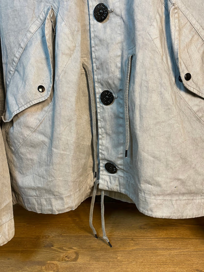 Resined linen field jacket multi strings