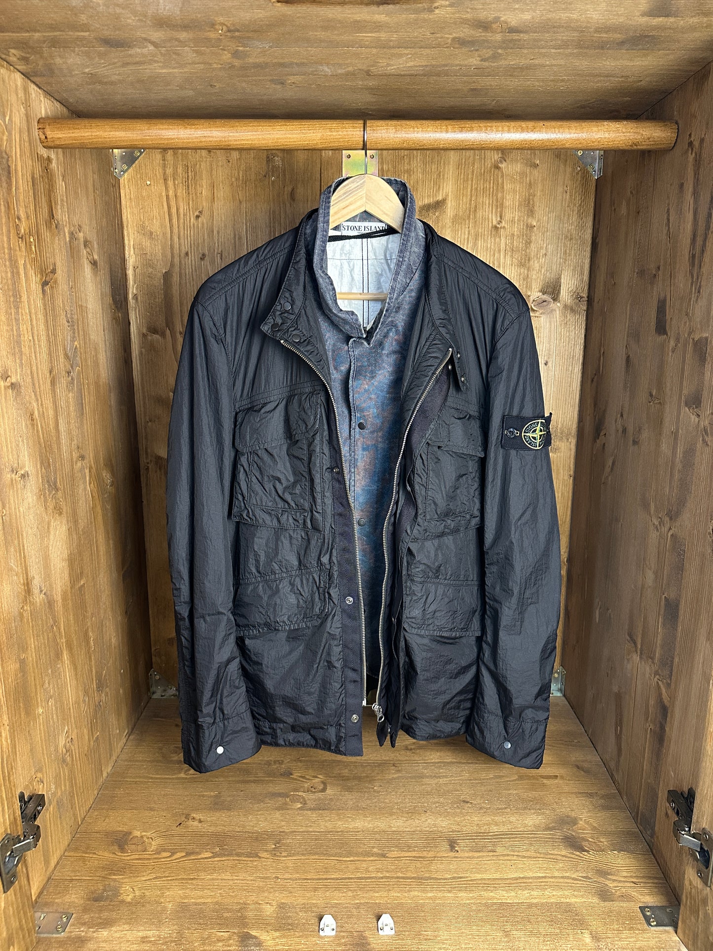 SS10 NYLON POLYAMIDE 3in1 JACKET in Deep Black