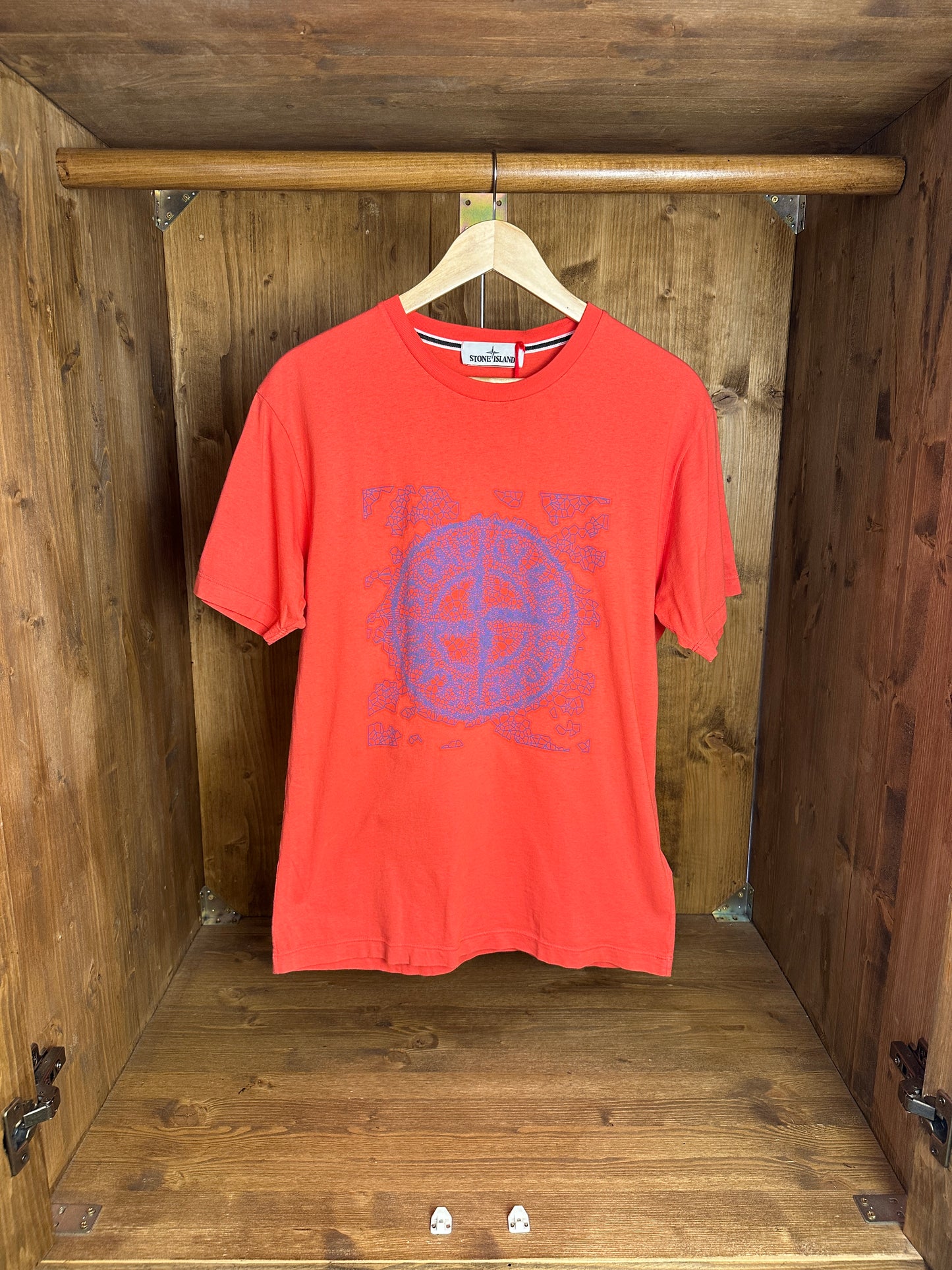 SS19 LOGO TEE in Salmon Orange & Light Blue