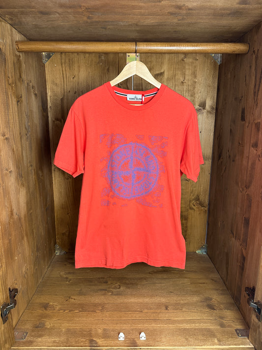 SS19 LOGO TEE in Salmon Orange & Light Blue