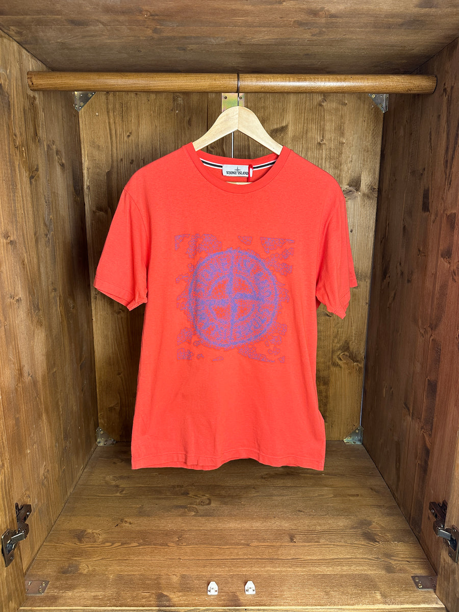 SS19 LOGO TEE in Salmon Orange & Light Blue