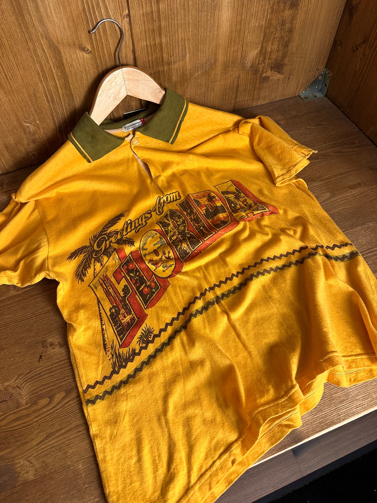 SS80 “Florida” SCREEN PRINTED POLO in Pastel Yellow