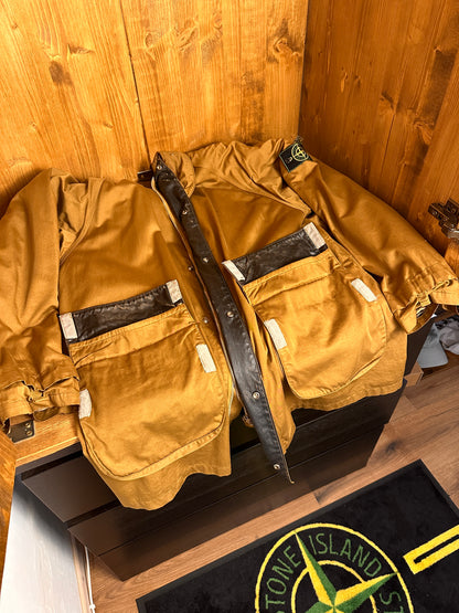 AW89 RASO GOMMATO TRENCHCOAT in Camel Brown