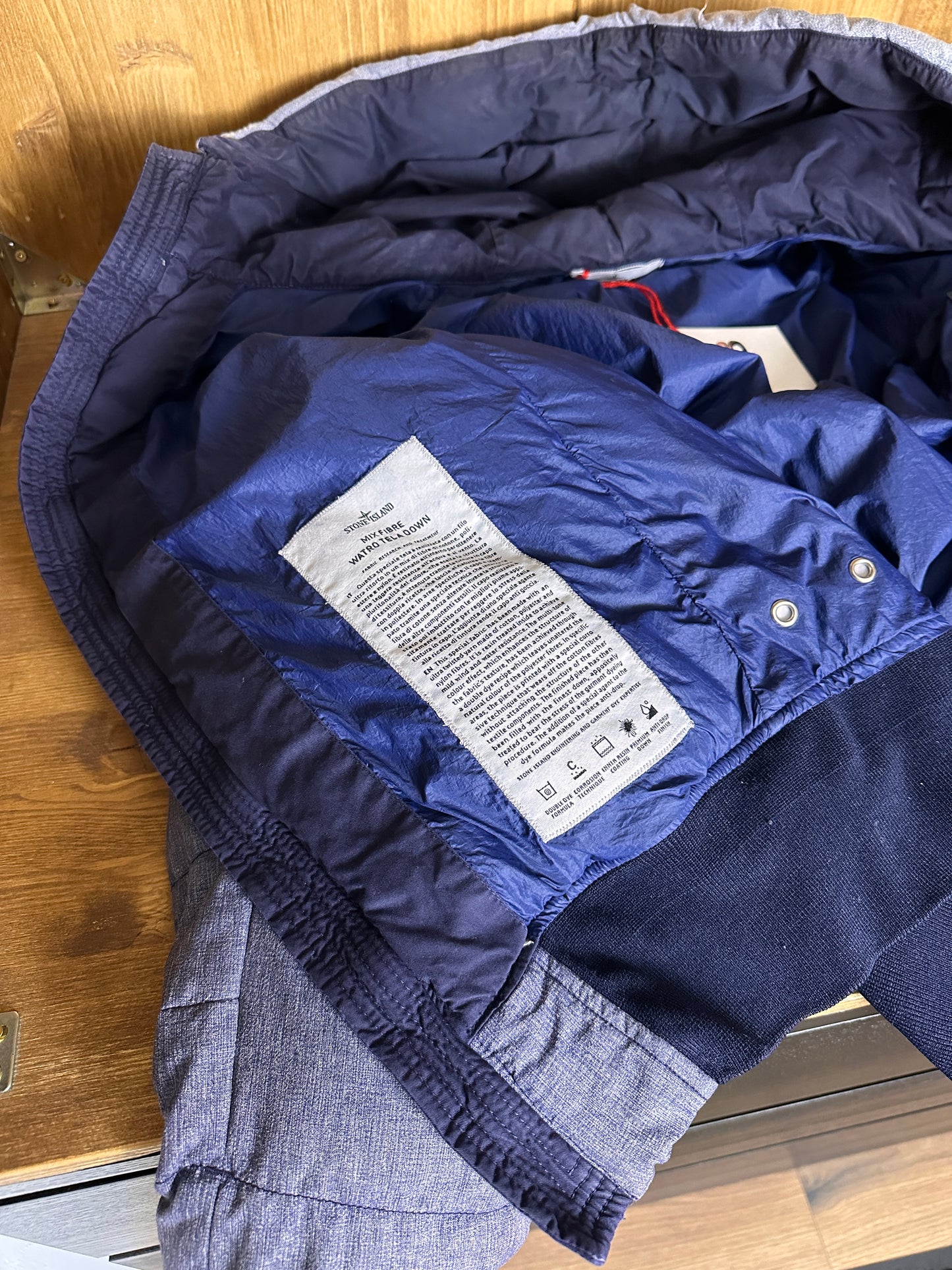 AW14 MIX FIBRE WATRO TELA DOWN in Mixed Blue