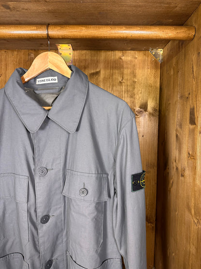 STONE GREY POLYURETHANE OVERSHIRT