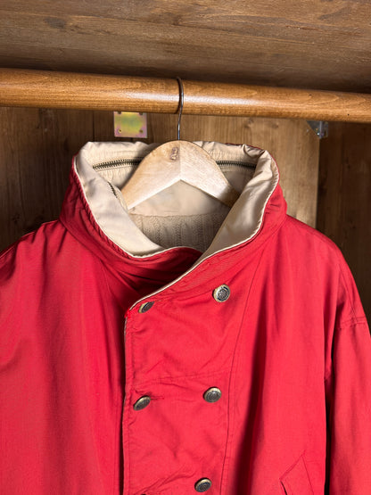 AW84/85 REVERSIBLE DOUBLE BREAST JACKET in Coral Red & Oyster White