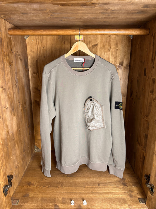 AW19 FRENCH TERRY COTTON CREWNECK in Pearl beige