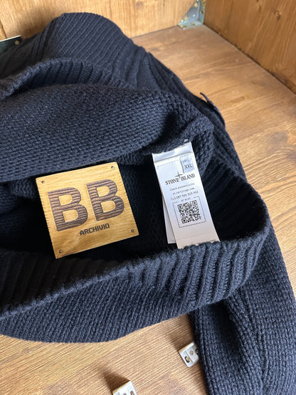 AW20 ARAN MOTIF WOOL JUMPER in Black