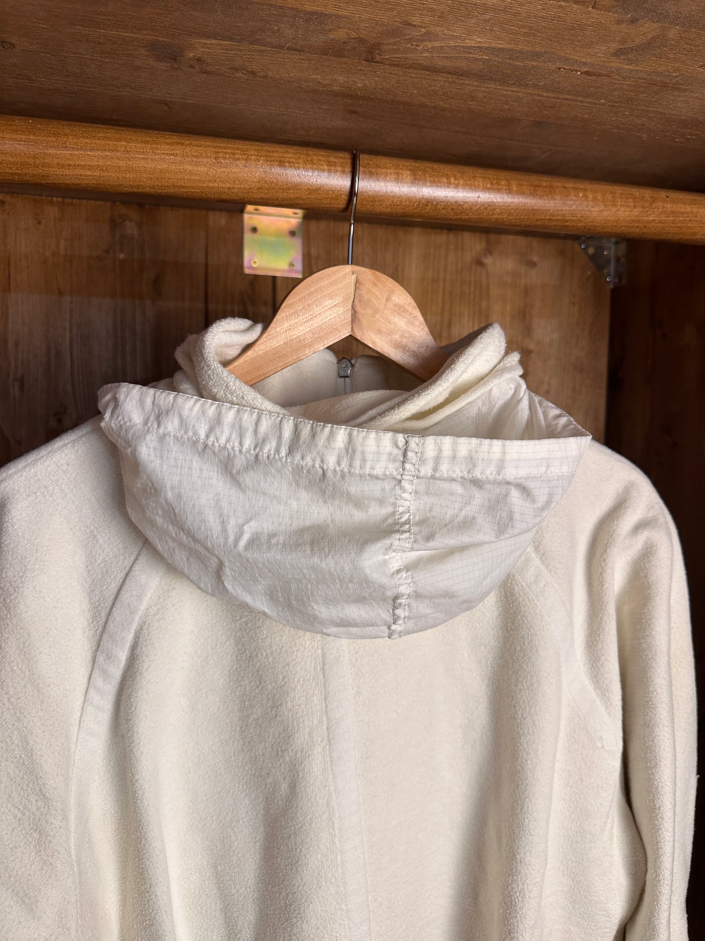 AW90/91 COTTON FLEECE RIPSTOP SMOCK in Pure White