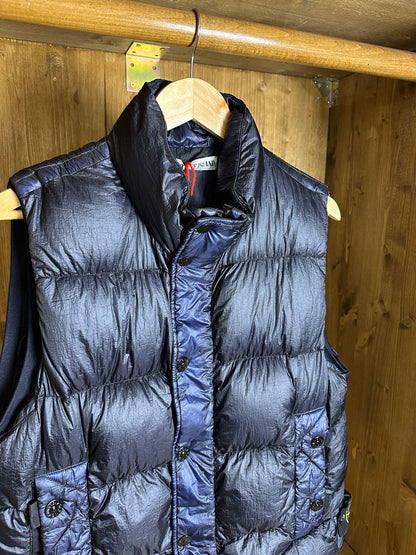 AW11 GARMENT DYED DOWN_26 GR x SQM_N VEST in Two Tone Dark Blu