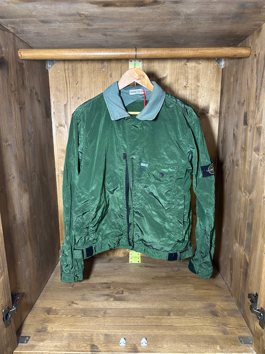 SS06 NYLON METAL JACKET in Moss Green