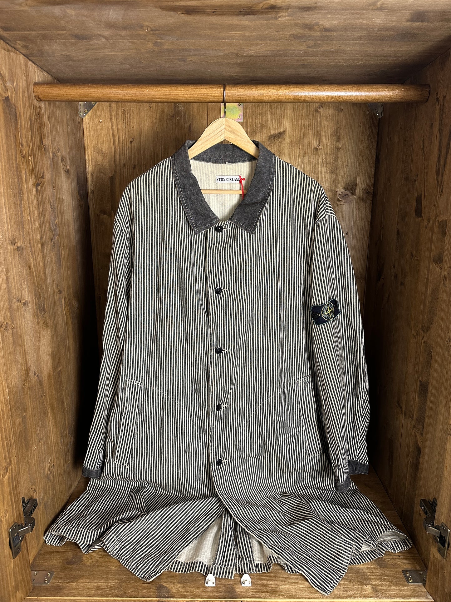 SS86 MARINA REPS PIGMENT TRENCH COAT in White&Black