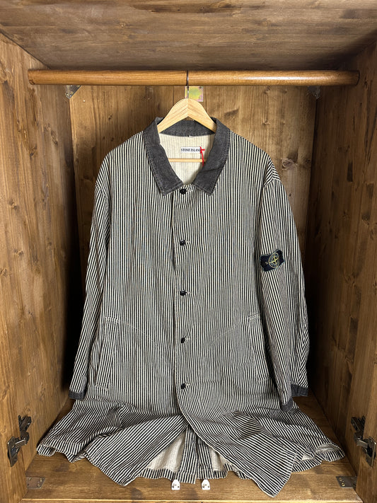 SS86 MARINA REPS PIGMENT TRENCH COAT in White&Black