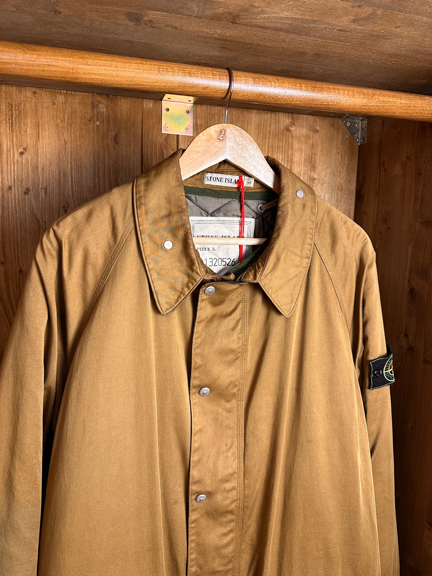 AW89 RASO GOMMATO TRENCHCOAT in Camel Brown