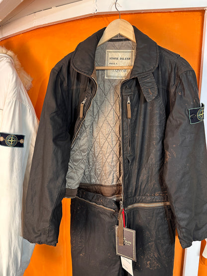 AW89/90 RASO GOMMATO COLOURED COVER BOILER SUITS in Dark Brown