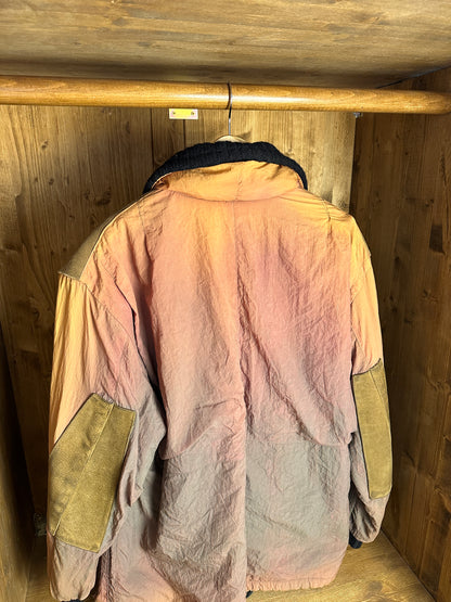 AW83/84 JAPANESE WRINKLED NYLON GRADIENT WITH LEATHER INSERTS in Mixed Shades of Brown