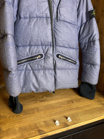 AW18 LINO RESINATO DOWN-TC in Mixed Blue