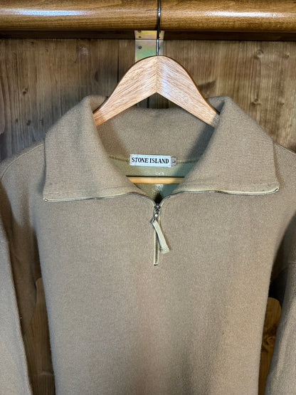 AW94 1/4 ZIP BROWN SWEATER