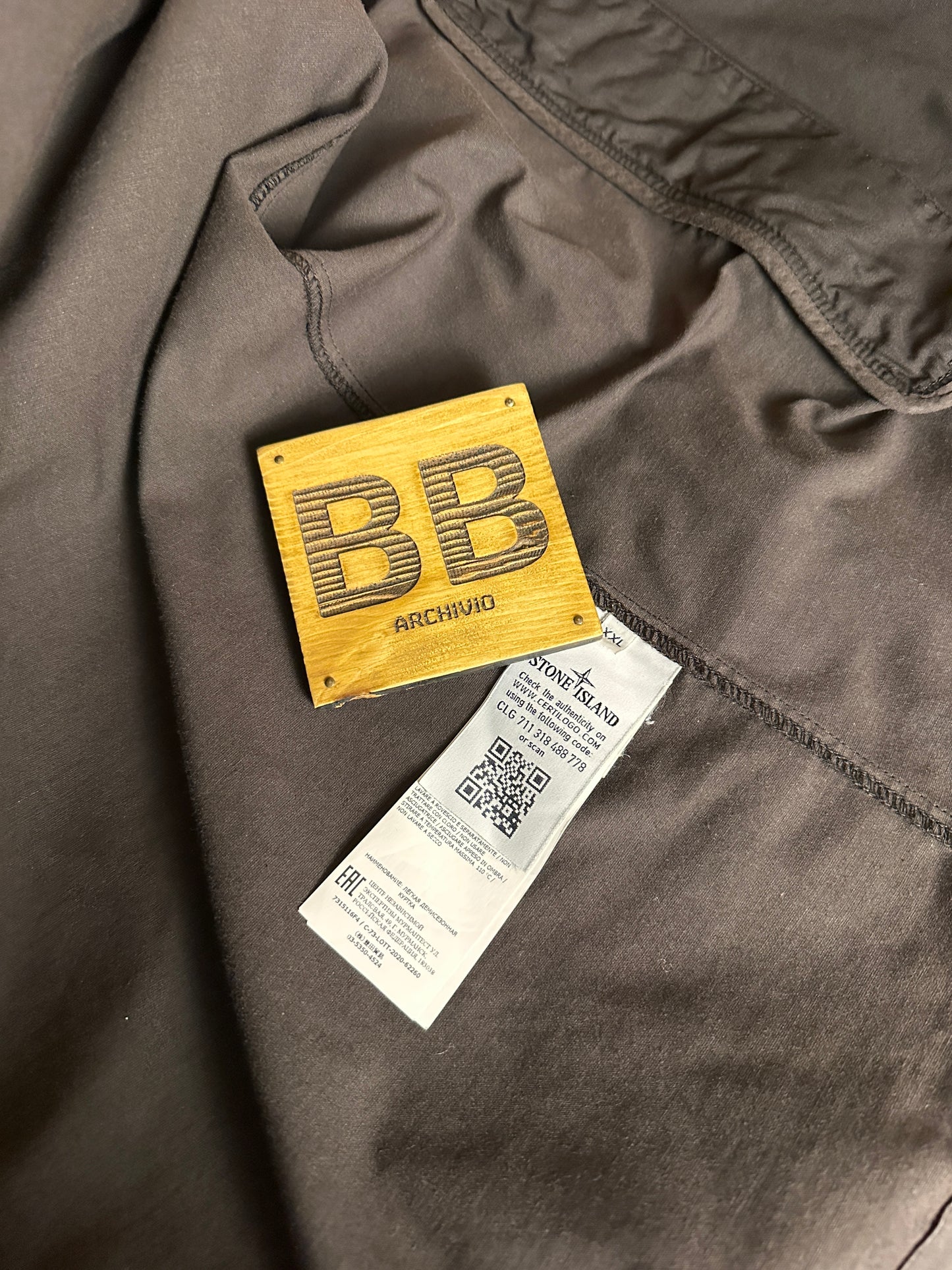 AW20 COTTON OVERSHIRT GHOST PIECE in Brown