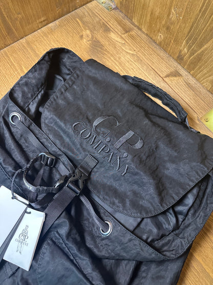 BLACK NYLON CP COMPANY RUCKSACK