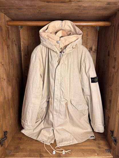 AW03/04 LINO RESINATO FISHTAIL PARKA in Light Ivory
