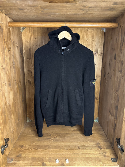 AW11 WOOL NYLON HOODED JACKET in Black