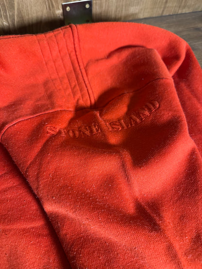 AW80s ORANGE V-NECK BUTTONED UP SWEATER