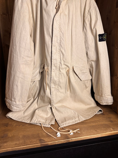 AW03/04 LINO RESINATO FISHTAIL PARKA in Light Ivory