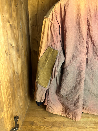 AW83/84 JAPANESE WRINKLED NYLON GRADIENT WITH LEATHER INSERTS in Mixed Shades of Brown