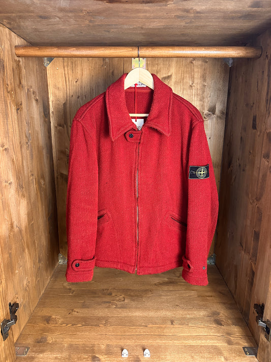 AW92 WOOL POLYAMIDE HARRINGTON JACKET in Ruby Red