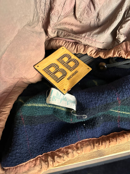 AW83/84 JAPANESE WRINKLED NYLON GRADIENT WITH LEATHER INSERTS in Mixed Shades of Brown