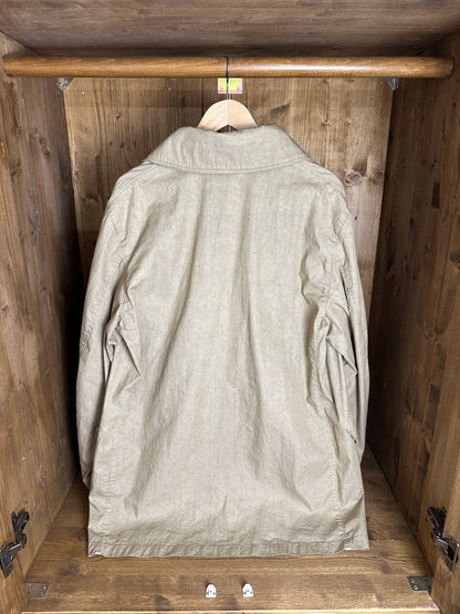 AW03 LINO RESINATO TRENCH COAT in Sand Beige
