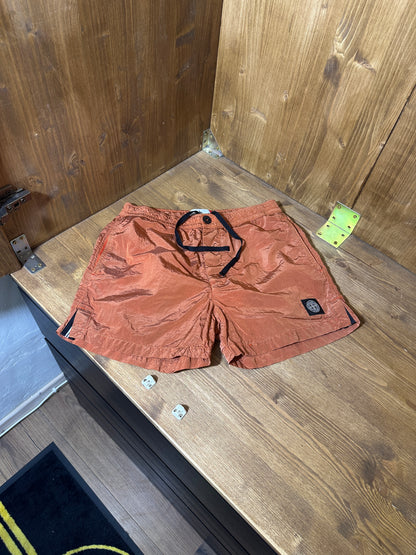SS15 NYLON METAL SWIMSHORT In Rust Red
