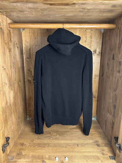 AW11 WOOL NYLON HOODED JACKET in Black