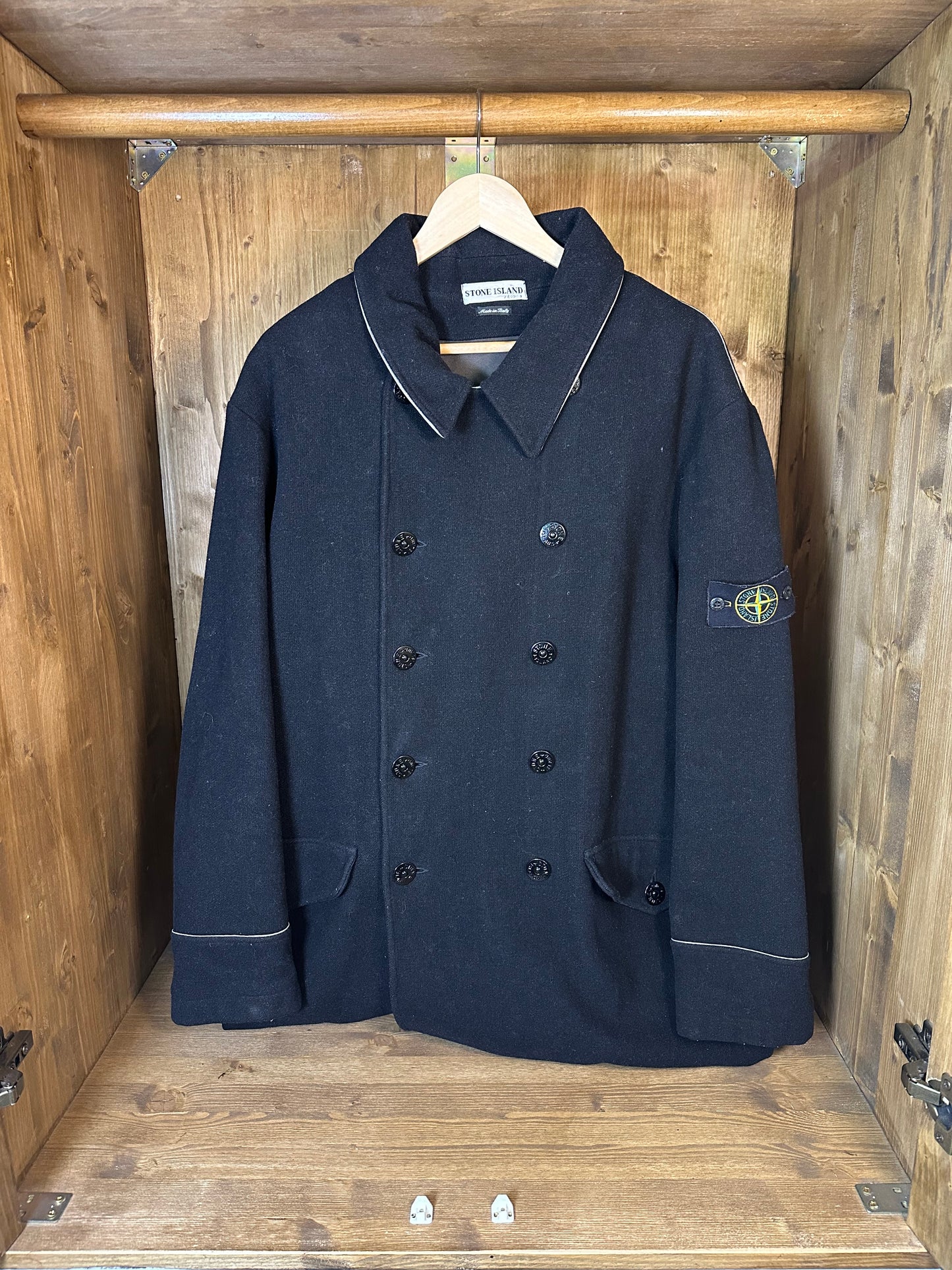 AW02 BLACK WOOL TRENCH COAT