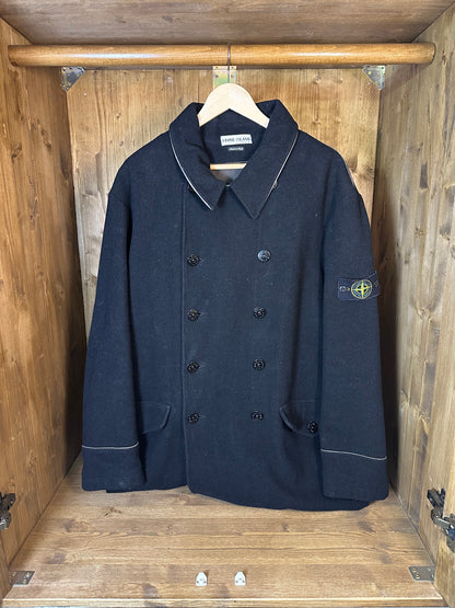 AW02 BLACK WOOL TRENCH COAT