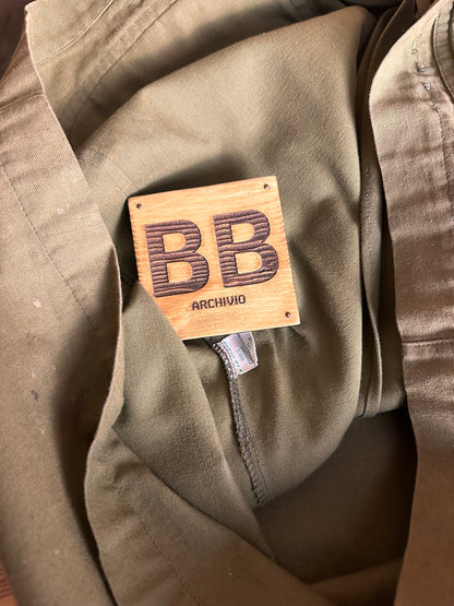 SS80 COTTON BLAZER in Green Brown