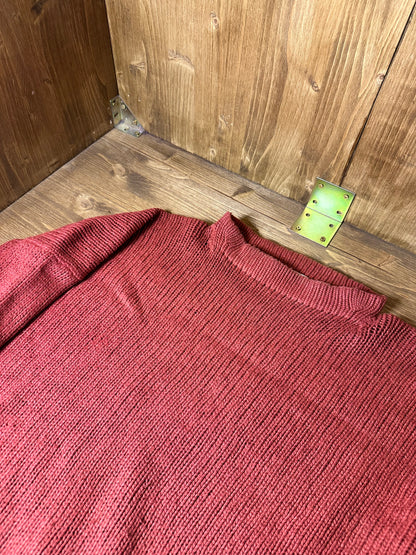 80s BRICK RED WOOL SWEATER
