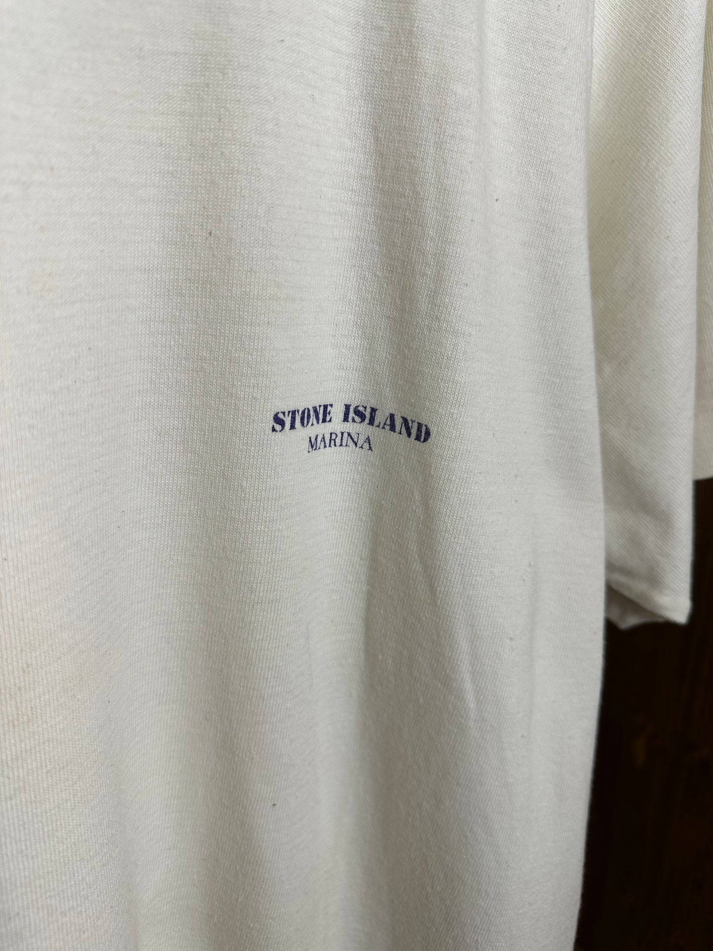 SS80s HIDDEN GRID MARINA TEE in Bone White