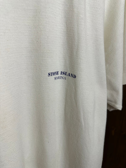 SS80s HIDDEN GRID MARINA TEE in Bone White