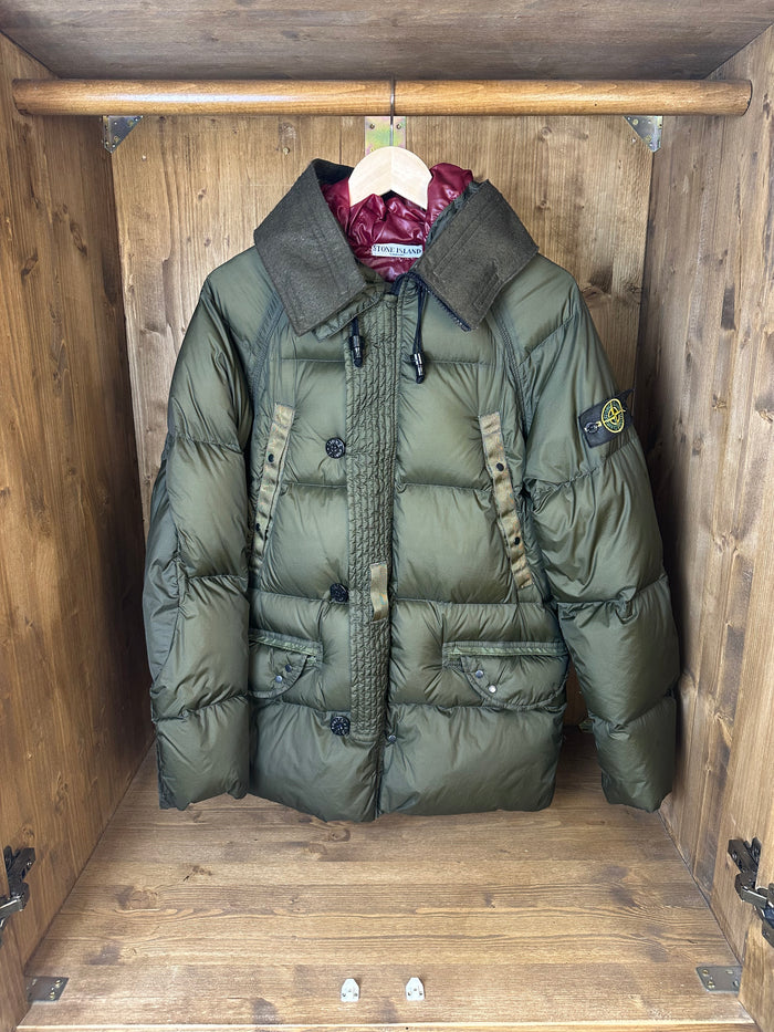 AW08 NYLON OPAQUE GOOSE DOWN PARKA in Brown