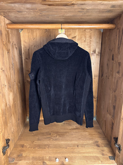 AW19 COTTON VELVET HOODIE GHOST PIECE in Black