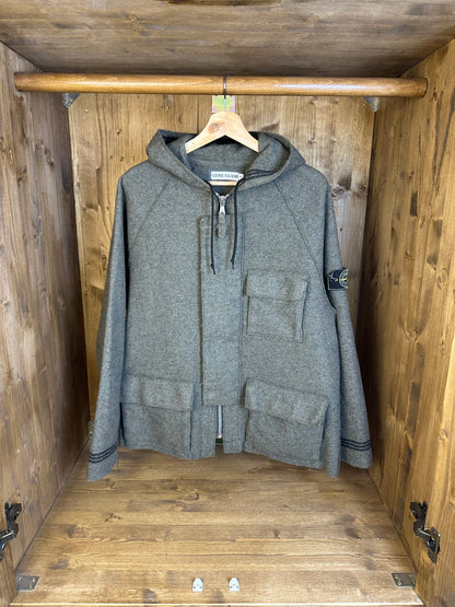 AW92 RAW CUT WOOL JACKET in Antracite Grey